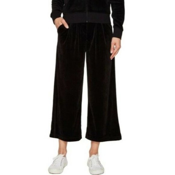Juicy Couture Velour Cropped Wide Leg Trousers - Picture 7 of 7
